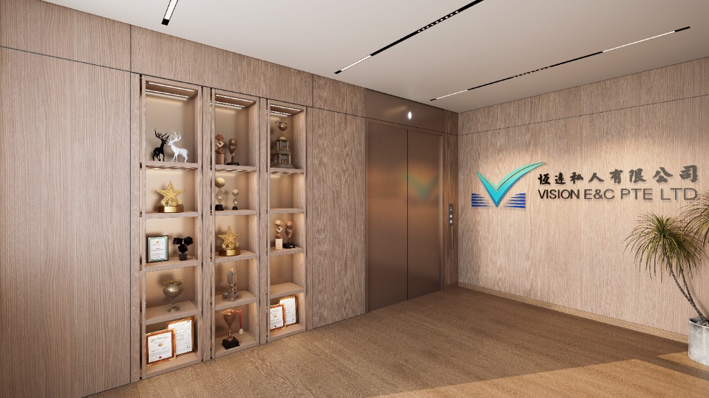 Executive boardroom with stone table