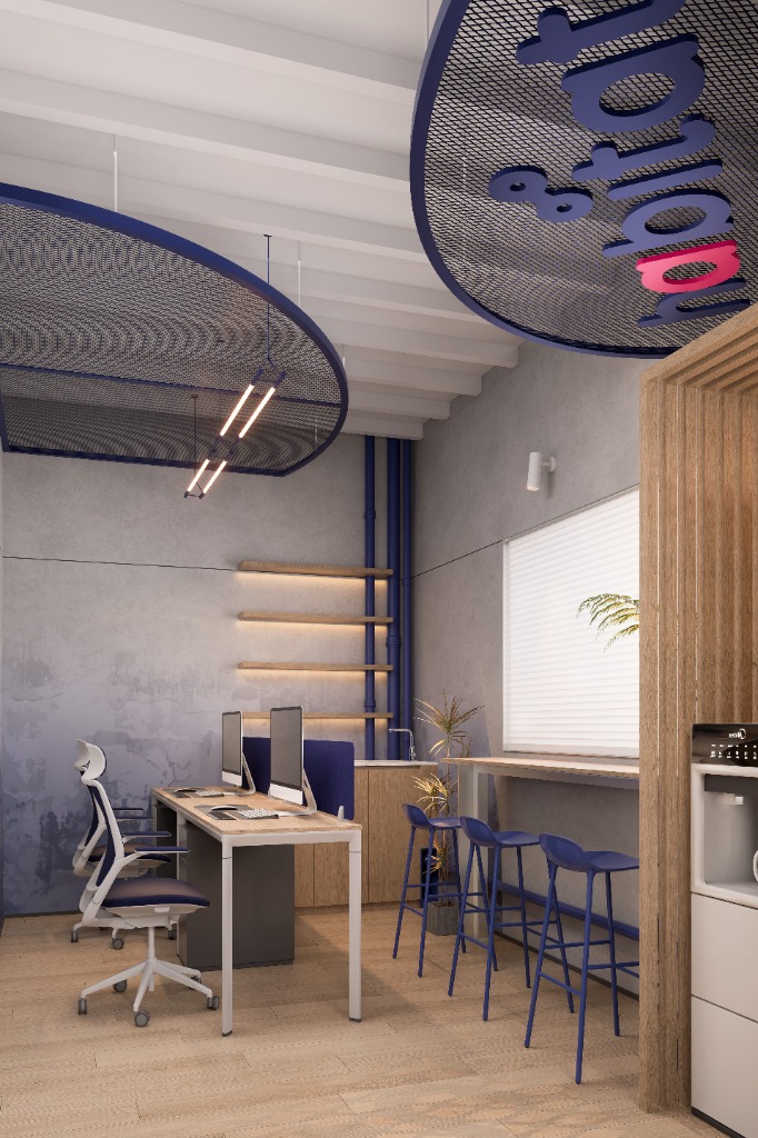 Commercial co-working space minimalist corner