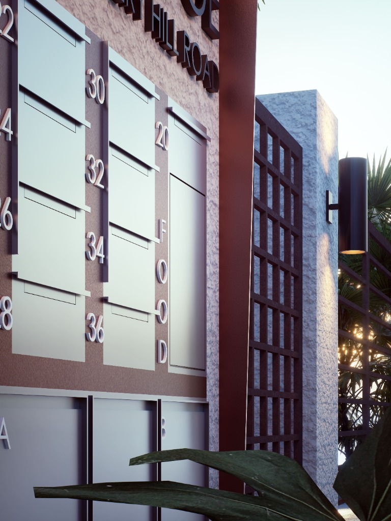 Chancery Lodge building wall and parcel drop